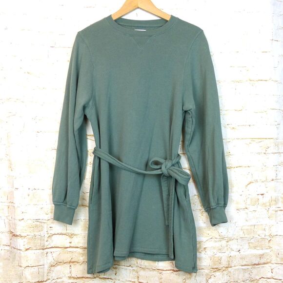 Sincerely Jules For Bandier Dahlia Sweatshirt Dress Womens S Green Pockets $98 - Picture 3 of 14